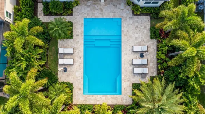 Radiant Island fiberglass pool